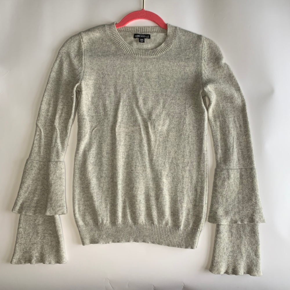 Jcrew tiered bell sleeve sweater
